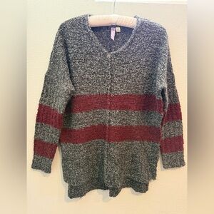 Alya Gray and maroon V-Neck Sweater